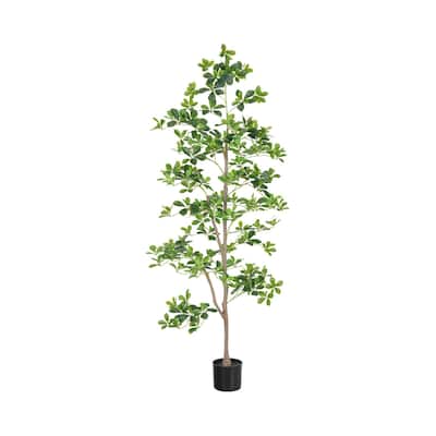 Artificial Schefflera Tree Indoor With Natural Trunk And Leaves - 180cm