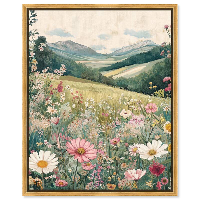 Floral Valley Vista Canvas by Art Remedy - Gold - 36" x 45"