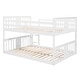 preview thumbnail 5 of 16, Full over Full Wood Bunk Bed with Ladder and Full-Length Guardrail