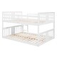 preview thumbnail 5 of 7, Modern Solid Pine Wood Frame Full Over Full Bunk Bed with Ladder and Full-length Guardrail.