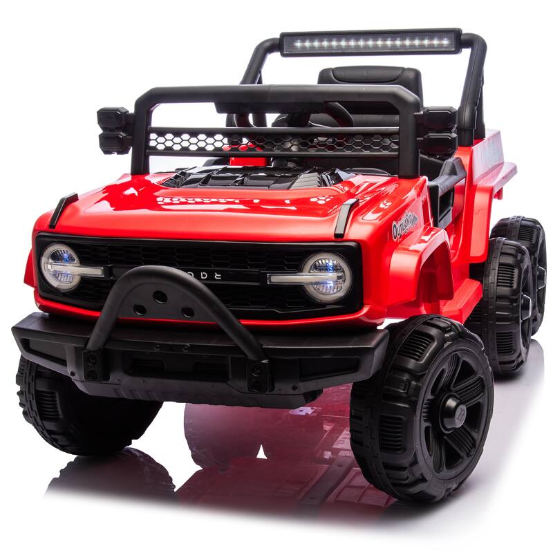 12V Kids Ride On 6-Wheel electric truck car W/Parents Control,Six-Wheel Suspension,Four motors,Power display,Searchlight