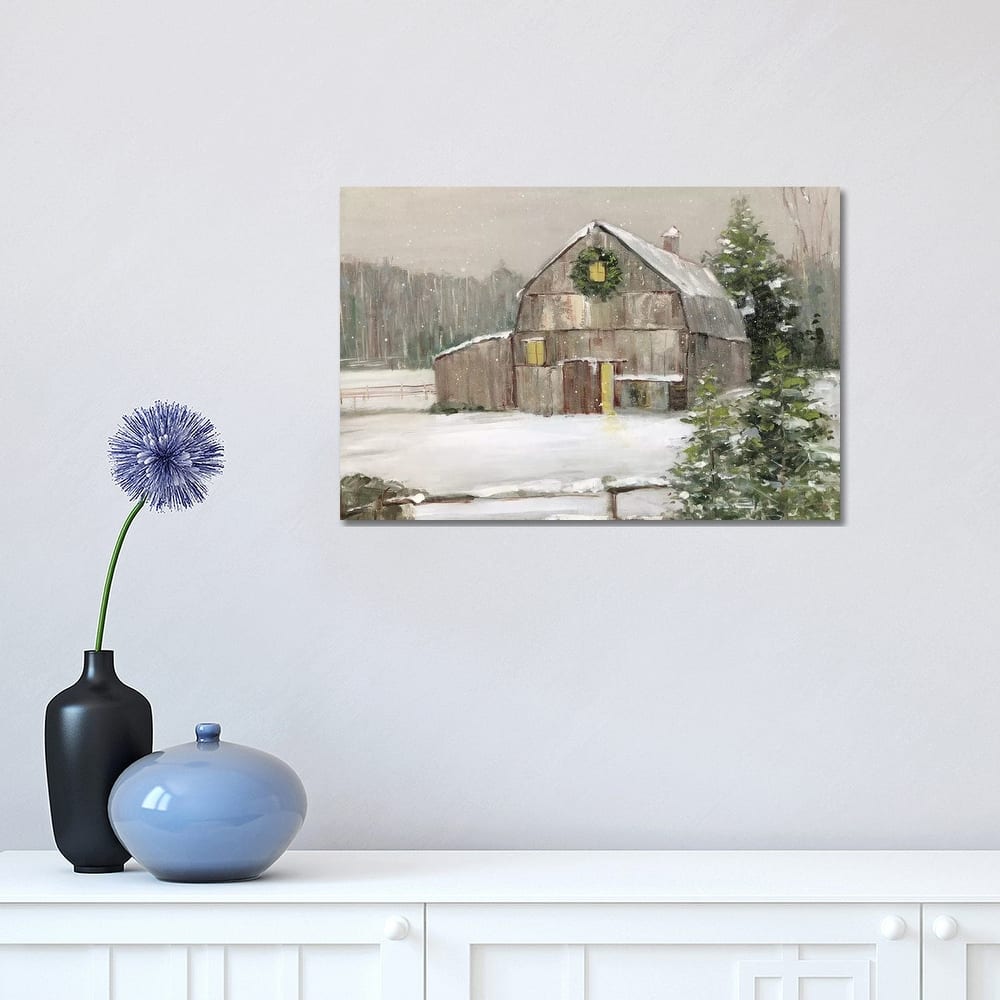 iCanvas "Winter Barn" by Sally Swatland Canvas Print
