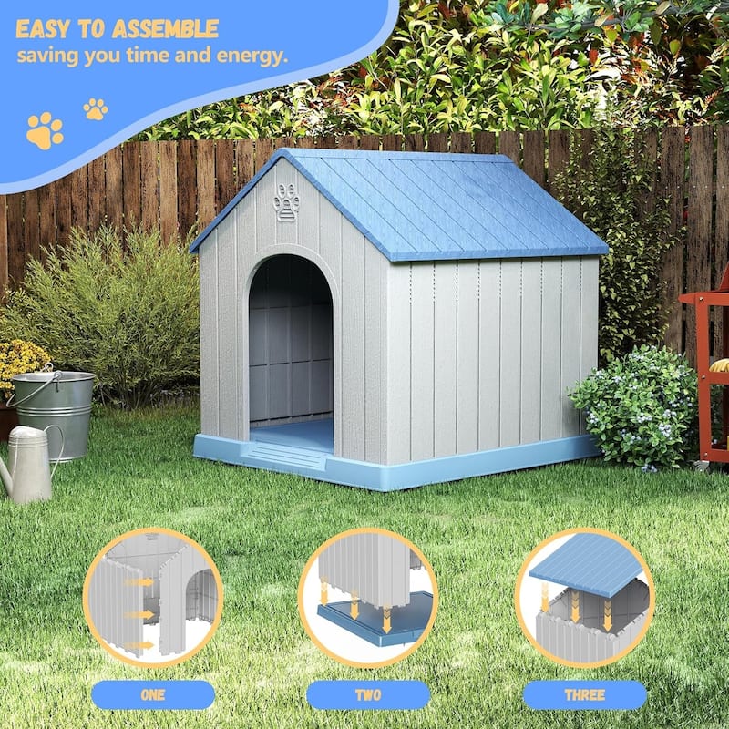 Decksplore Dog House Resin Outdoor Dog Kennel Weatherproof Indoor