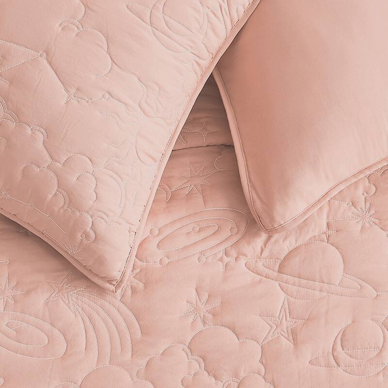 Wonderful Solid Quilt Set with Star with Vibrant Embroidered Patterns