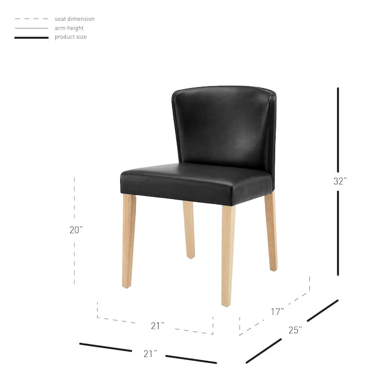 NPD Furniture Albie Faux Leather Dining Side Chair (Set of 2)