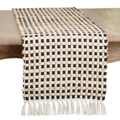 Weave Table Runner With Checker Design - 14"x72"