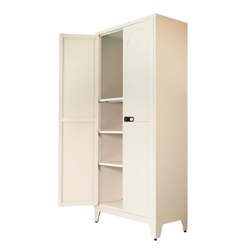 71'' Metal Storage Cabinet with Lock with Doors and Adjustable Shelves