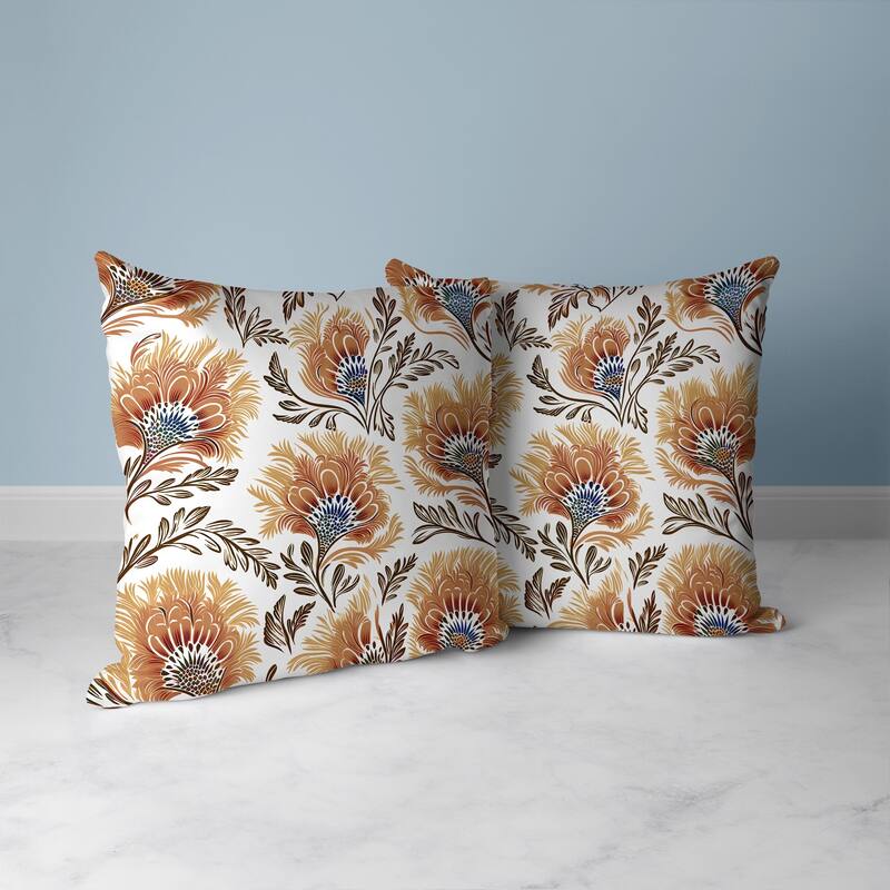 Whimsical Wilds Faux Suede Reversible Throw Pillow White and Brown