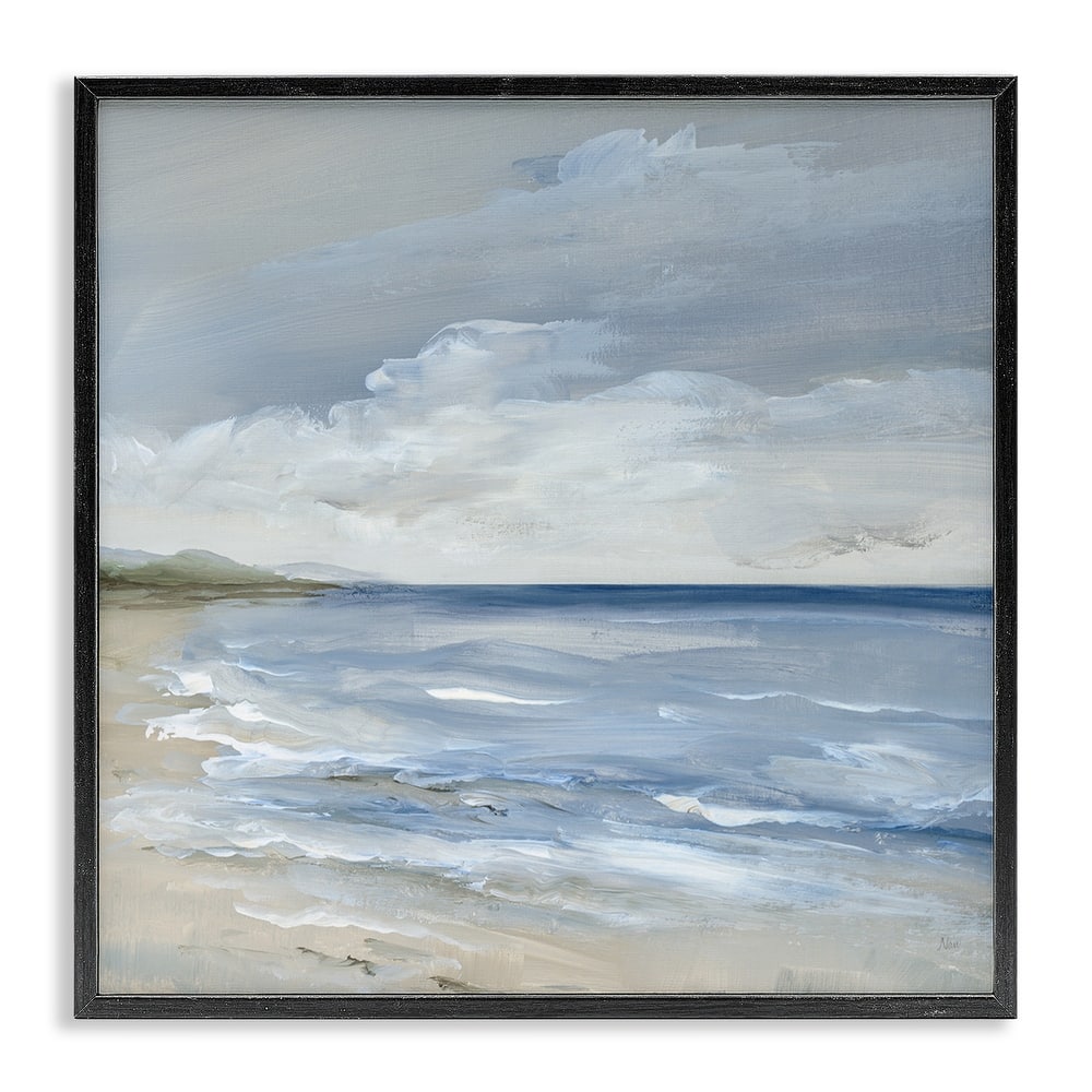 Stupell Stormy Beach Landscape Framed Giclee Art Design By Nan