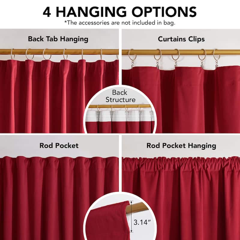 Deconovo Velvet Room Darkening Curtain Panel, Thermal Insulated
