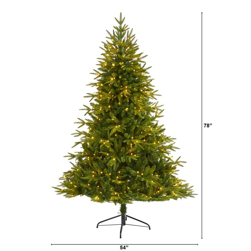 6.5ft. Fir Look Artificial Christmas Tree with 400 Clear LED Lights & 2056 Branches - Bright Festive Holiday X-Mas Display