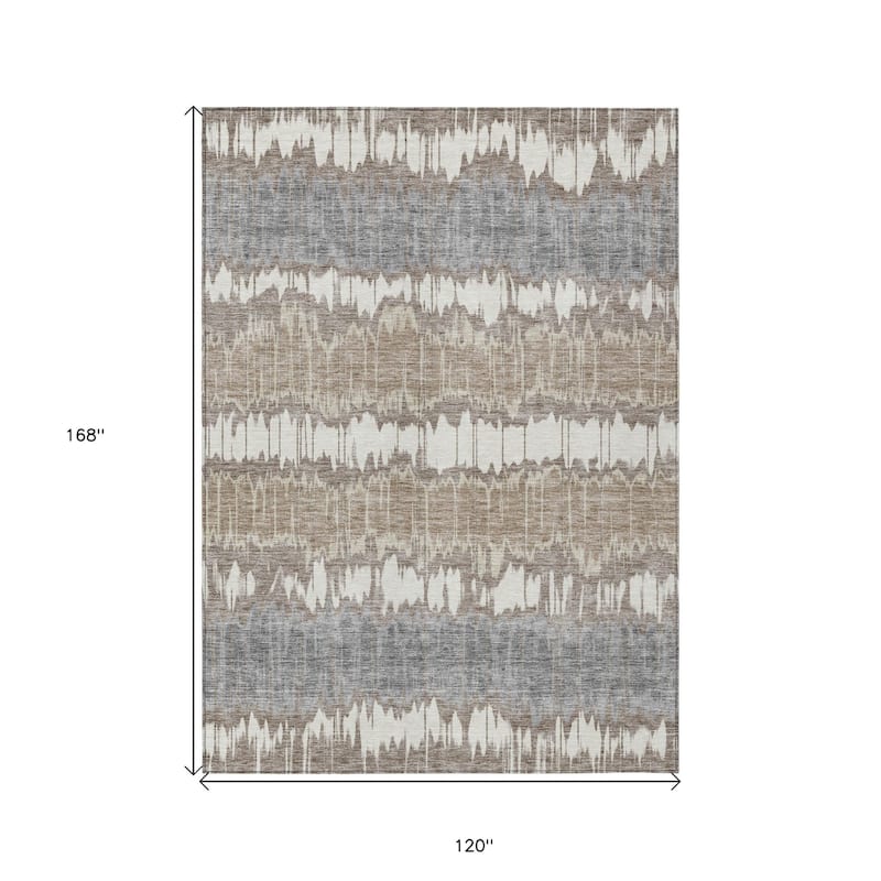 HomeRoots Striped Transitional Rectangle Outdoor Rug