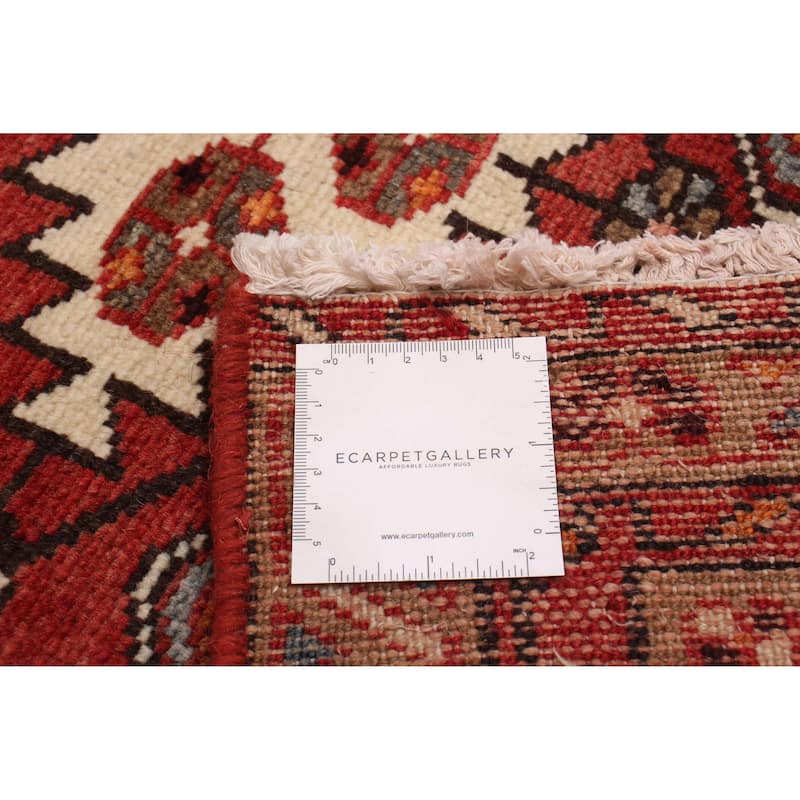 ECARPETGALLERY Hand-knotted Andelz Red Wool Rug - 3'3 x 9'11