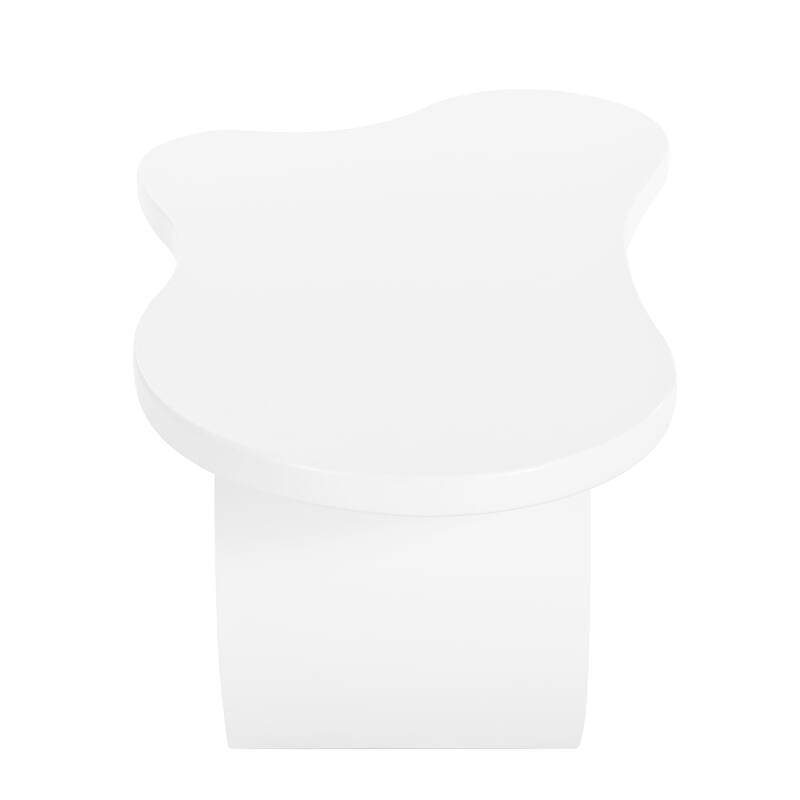 39.3"*23.6" Modern Cloud Coffee Table with 1.5" Thick Tabletop, Cream Style Irregular End Table with Curved Legs