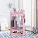 preview thumbnail 8 of 12, UTEX Kids Dress up Storage with Mirror,Costume Closet for Kids,Open Hanging Armoire Closet,Pretend Storage Closet for Kids Pink