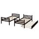 preview thumbnail 9 of 7, Tiwn Size Sturdy Pinewood Safety Design Bunk Bed with Twin Trundle