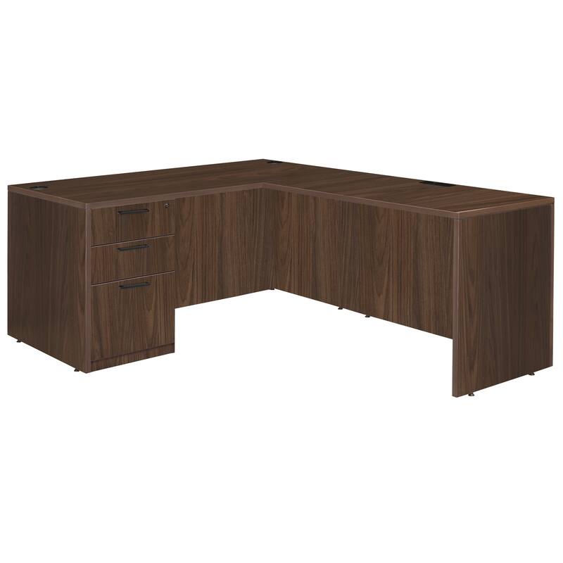 Legacy 66" Single Full Pedestal L-Desk with 47" Return