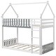 preview thumbnail 2 of 20, Twin Over Twin Bunk Bed with Fence and Ladder for Kids