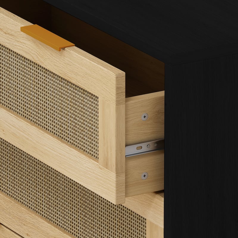 3-Drawers Storage Cabinet Rope Woven Drawer