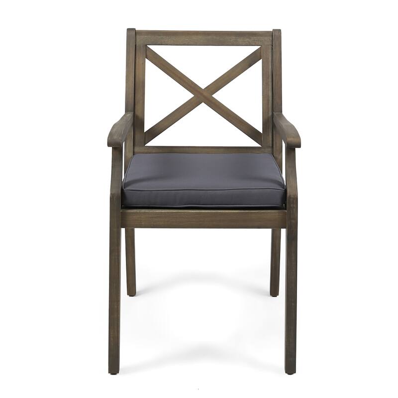 Wooden Dining Chair Set with Cushions for Patio