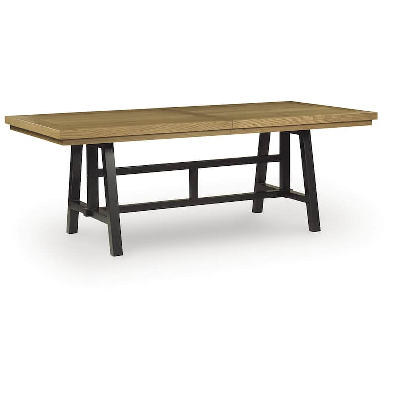 Signature Design by Ashley Galliden Light Brown/Black Dining Extension Table - 40" W x 120" D x 30" H