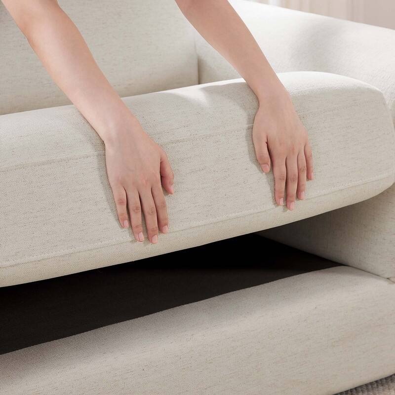 Spruce & Spring Upholstered Curved 3 Seat Sofa for Living Room