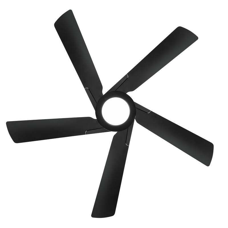 60" Modern Black ABS 5-Blade Propeller Ceiling Fan with Light and Remote
