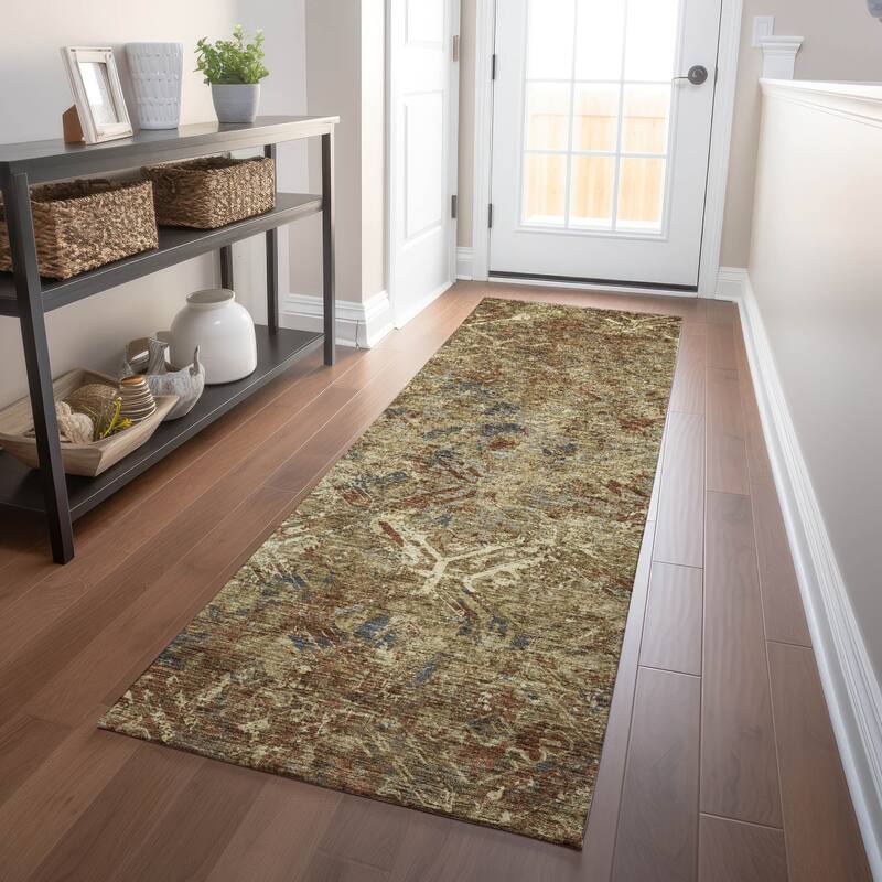 Premium Washable Super Soft Trellis Distressed Mayfield Rug - Brown - 2' 3" x 7' 6" - Runner