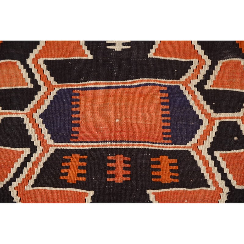 Vegetable Dye Kilim Qashqai Persian Area Rug Hand-Woven Wool Carpet - 4'7"x 8'0"