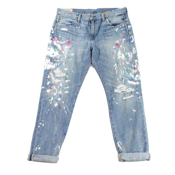 polo paint splatter jeans
