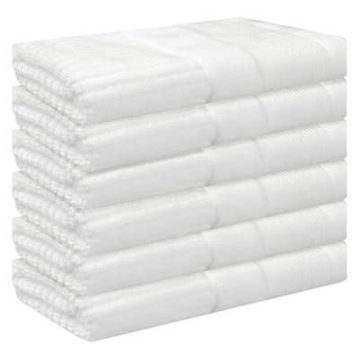 Striped Cotton Washcloths, Comfort 6 Pack Face Towels, Absorbent Towels for Hotel, Spa, Bathroom 13" x 13"
