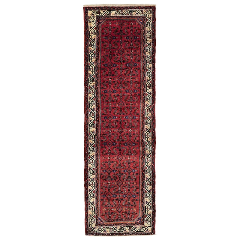 ECARPETGALLERY Hand-knotted Andelz Red Wool Rug - 2'11 x 9'7