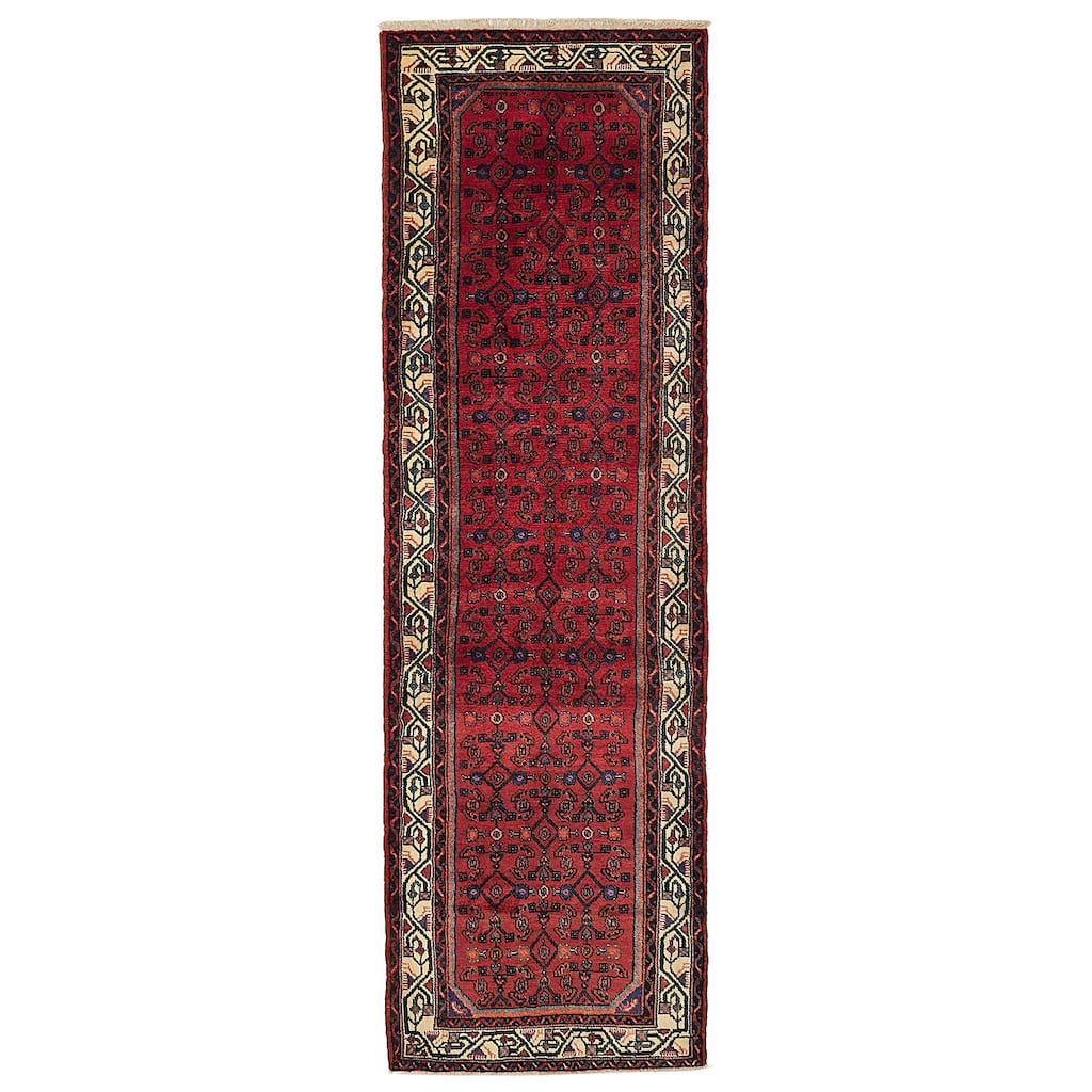 ECARPETGALLERY Hand-knotted Andelz Red Wool Rug - 2'11 x 9'7