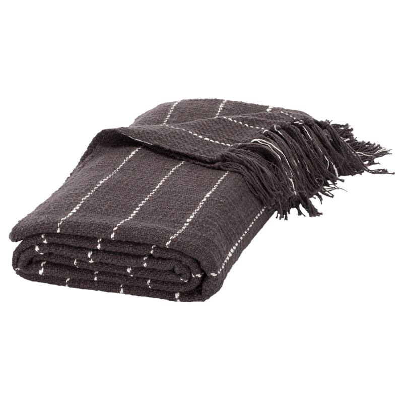 SAFAVIEH Home Sloane 50W x 70L-inch Grey/White Throw Blanket