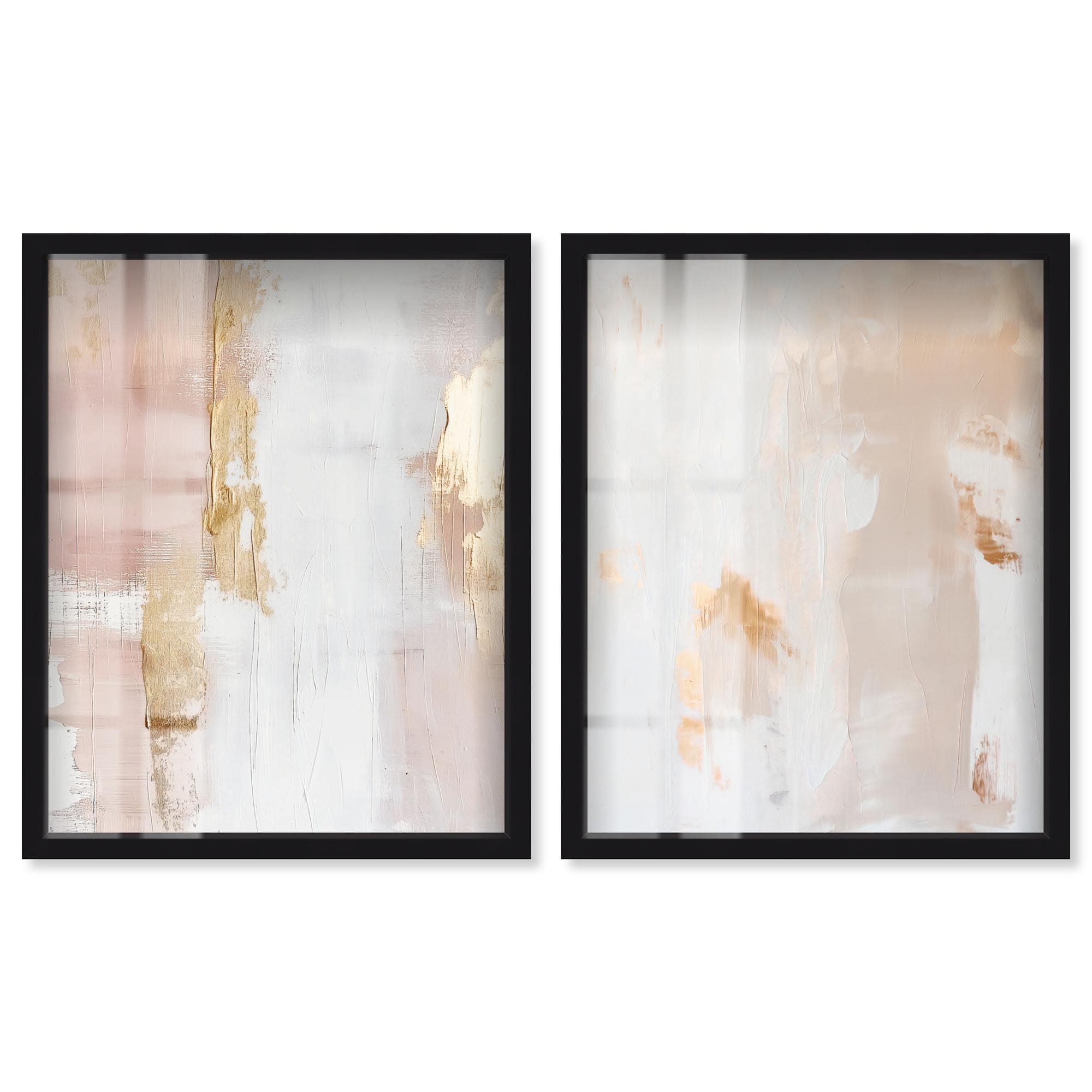 Blush & Gold Luxe Wall Decor Set of 2 Shadowbox Print by Art Remedy
