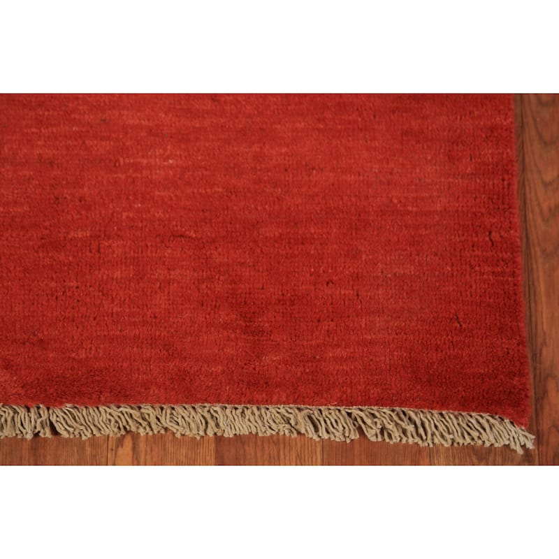 Gabbeh Modern Runner Rug Handmade Foyer Wool Carpet - 3'2" x 9'8"