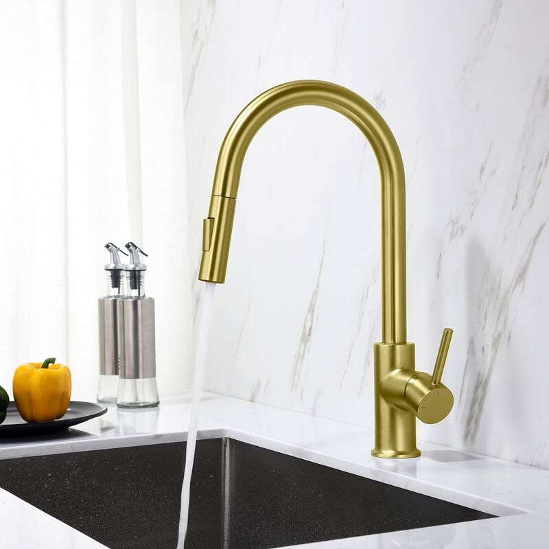 Circular Single Handle Pull Down Kitchen Faucet