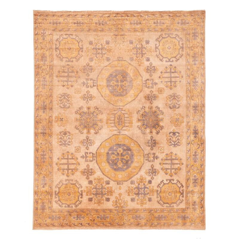 ECARPETGALLERY Hand-knotted Mamluk Copper Silk Rug - 7'9 x 9'9