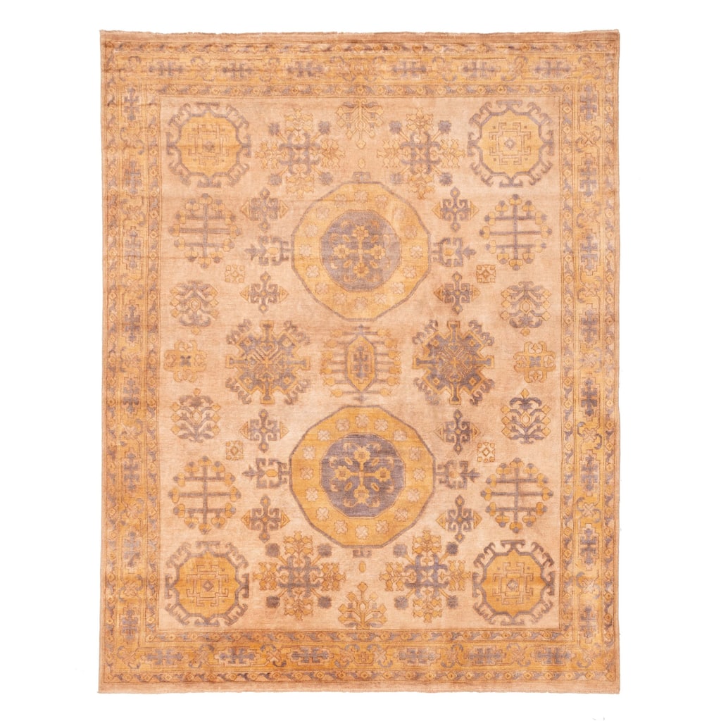 ECARPETGALLERY Hand-knotted Mamluk Copper Silk Rug - 7'9 x 9'9