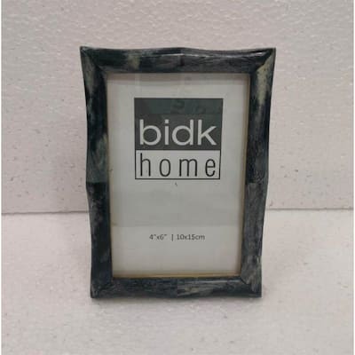 Bamboo Tile Shape Picture Frame - for 4" x 6" Photo - Gray