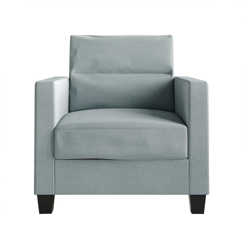 CraftPorch Clean and Minimalist Linen Upholstered Arm Chair - Light Blue