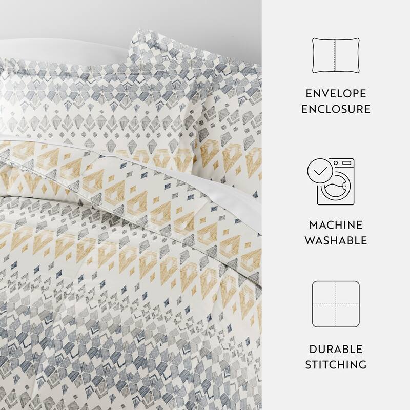 Becky Cameron Mayan Stamp Pattern Reversible Down Alt Comforter Set