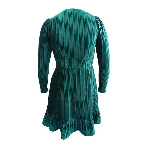 Shoshanna Women's Laine Pleated Velvet Dress (10, Emerald) - Bed Bath &  Beyond - 41167773