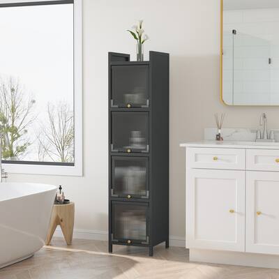 Glass Door Cabinet with Storage