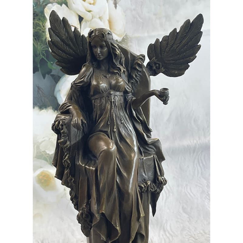 Signed Original Artwork By Cesaro Cleopatra Egyptian Goddess Bronze Sculpture