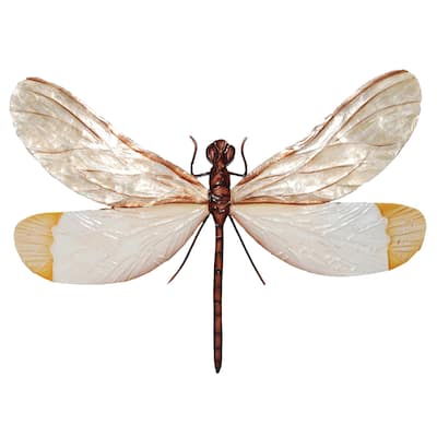 White And Brown Dragonfly Wall Decor