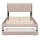 preview thumbnail 12 of 30, Full Size Storage Bed Velvet Upholstered Platform Bed with a Big Drawer