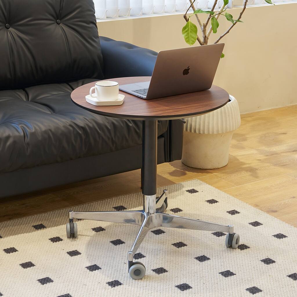 Swivel End table with Casters - 27.50 x 27.50 x 32.20