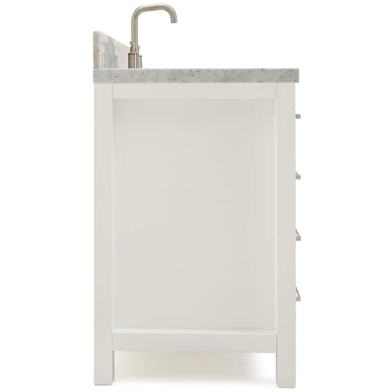 Ariel H037SRCWRVO Bristol 36" Thick Carrara Marble Vanity Top