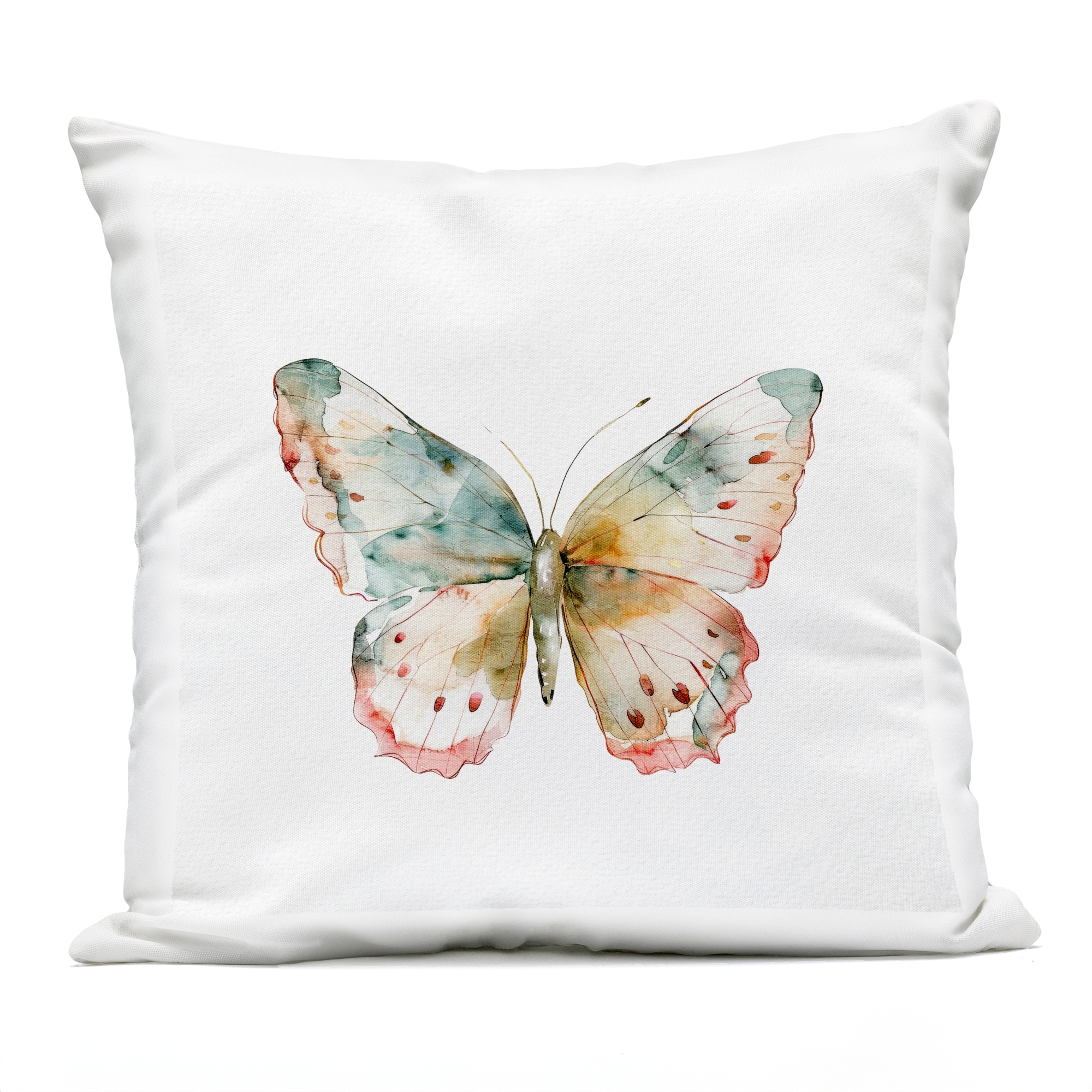 Stupell Muted Watercolor Butterfly Printed Outdoor Throw Pillow Design by Kim Allen